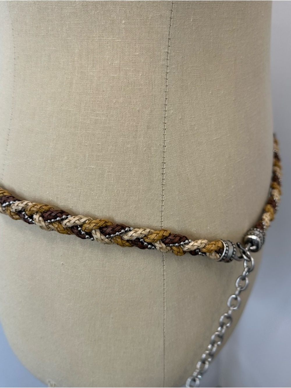 Braided Rope Chain Waist Belt in Brown and Gold - Picture 6 of 8